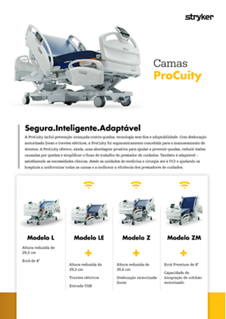 Ficha técnica série de camas ProCuity_PT