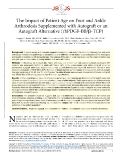 The Impact of Patient Age on Foot and Ankle Arthrodesis…