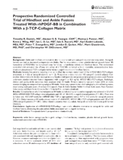 Prospective Level 1 RCT Hindfoot and Ankle treated with rhPDGF-BB