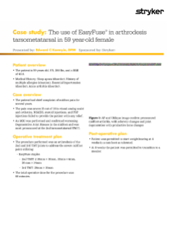 Use of EasyFuse in arthrodesis tarsometatarsal in 59 year-old female