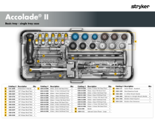 Accolade II Tray Layout