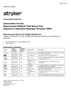 Reprocessed DeRoyal Bed Sensor Pad Exposed to Vaporized Hydrogen Peroxide (VHP)